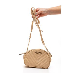 Bolsa Semax Transversal Chevron  Feminina Alice Palucci Al2553 Bege