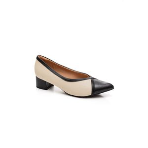 Sapato Piccadilly Scarpin Feminino Taci Salto Baixo 739063 Off-White