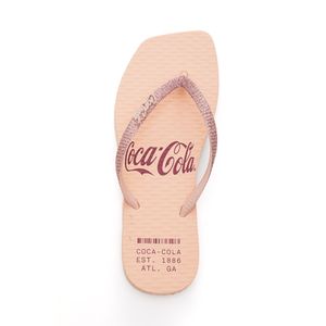 Chinelo Coca-Cola Square Feminino Estampa Cc4387 Rosa Claro