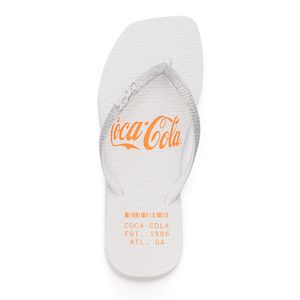 Chinelo Coca-Cola Square Feminino Estampa Cc4387 Branco