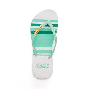 Chinelo De Dedo Coca Cola Feminino Logo Relevo Cc4331 Verde Claro