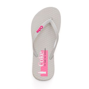 Chinelo De Dedo Coca Cola Feminino Logo Relevo Cc4390 Cinza