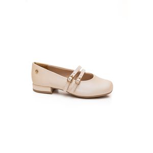 Sapato Pink Cats  Juvenil Menina Fivelas V4782-1 Off-White