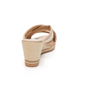 Tamanco Piccadilly Anabela Feminino Salto Médio 408228 Bege