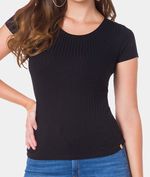 Blusa-Lunender-Feminina-Manga-Curta-Basica-Canelada-00400-Preto