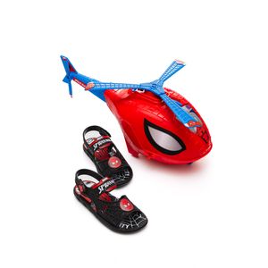 Sandália Grendene Infantil Menino Com Acessório Homem Aranha 23064-Bc764 Preto