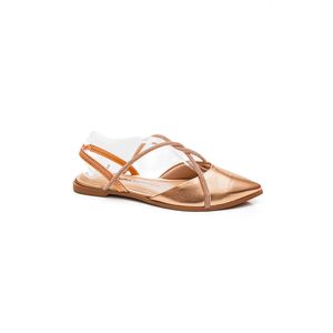 Sapatilha Dakota Rasteira Feminina Strass Da623-08 Cobre