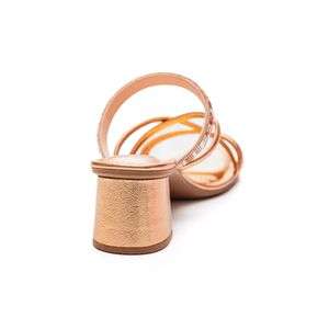 Tamanco Dakota Salto Médio Feminino Strass Y7671-06 Cobre