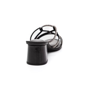 Tamanco Dakota Salto Médio Feminino Strass Y7913-09 Preto