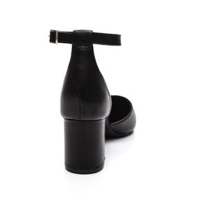 Sapato Em Couro Tchocco Scarpin Feminino Strass 36604 Preto