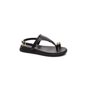 Sandália Beira Rio Rasteira Feminina Ring Toe 8513.113 Preto