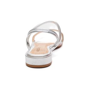 Sandália Mississipi Rasteira Feminina Strass Mi981-04 Prata