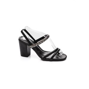 Sandália Via Marte Salto Alto Feminina Napa Casual 164-006-01 Preto