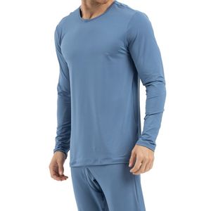 Camiseta Térmica Estilo Do Corpo Manga Longa  Masculina 3423 Azul