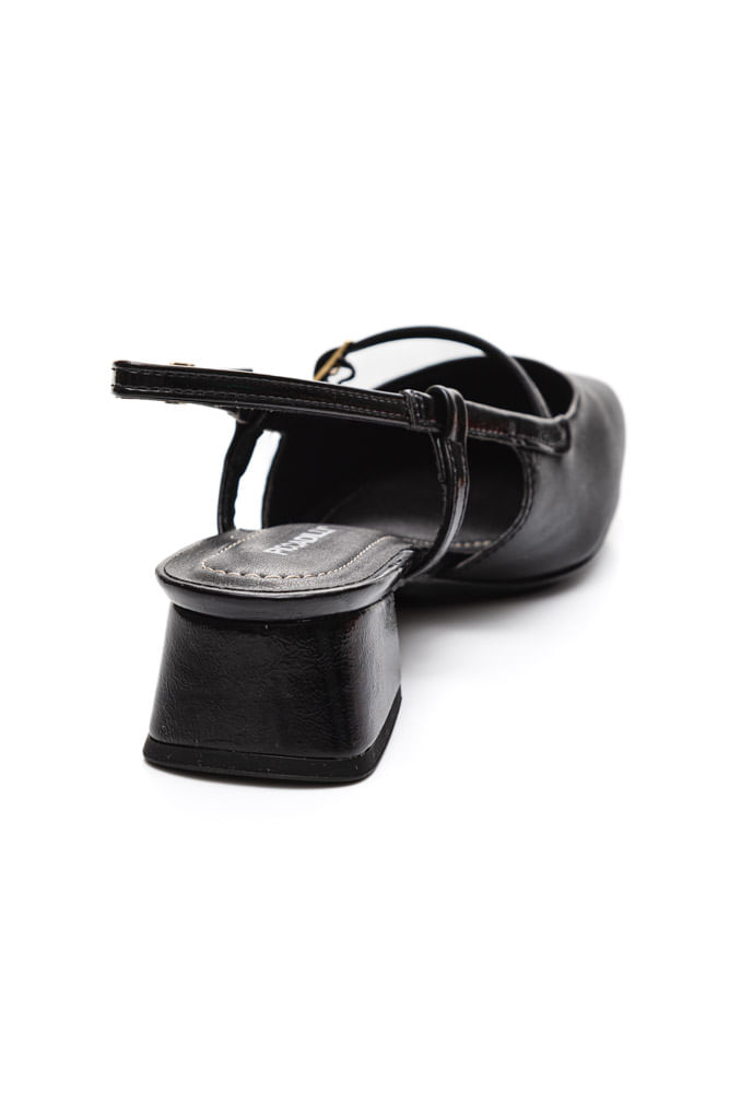 Sapato Piccadilly Slingback Feminino Fivela 160084 Preto