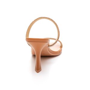 Tamanco Ramarim Salto Alto Feminino Strass 2426201-01 Caramelo