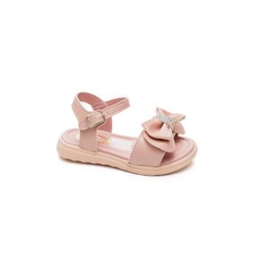 Sandália Doce Pé Rasteira Infantil Menina Laço 9054-390 Nude