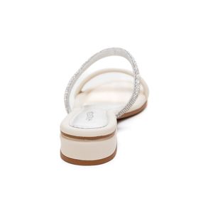 Tamanco Mississipi Salto Baixo Feminino Strass Mb421-02 Off-White
