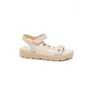Sandália Piccadilly Salto Tratorado Feminina Gabriela 486004 Off-White