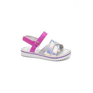 Sandália Klin Casual Juvenil Menina Velcro 420.041-2143 Prata