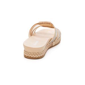 Tamanco Via Marte Casual Feminina Strass 101-009-01 Off-White