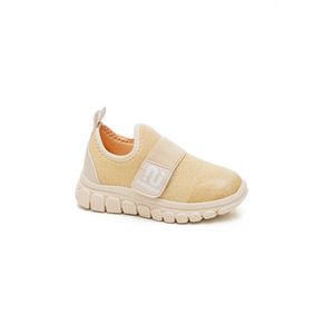 Tênis Novope Casual Infantil Menina Velcro 99001035 Ouro