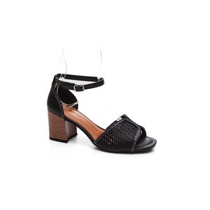 Sandália Dakota De Salto Bloco Feminina Vazados A Laser Y8311-01 Preto