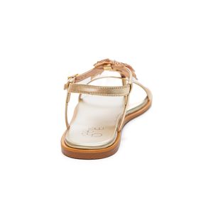 Sandália Chá De Mel Rasteira Feminina Flor De Strass 116-1061 Ouro