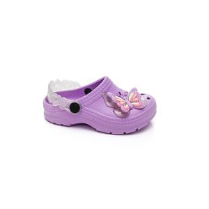 Sandália Lue Lua Babuche Infantil Menina Borboleta 143008-630 Lilas