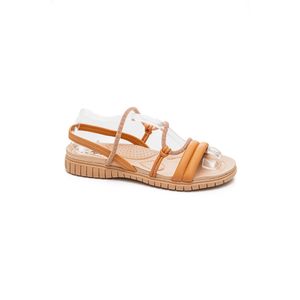Sandália Campesi Papete Feminina Strass Cp222-01 Caramelo