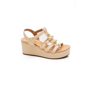 Sandália Beira Rio Anabela Feminina Salto Alto 8407.137 Off-White