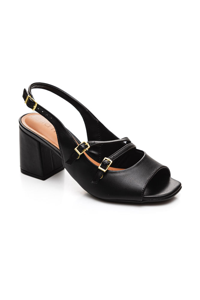 Sapato Beira Rio Salto Médio Feminino Napa 8436.235 Preto