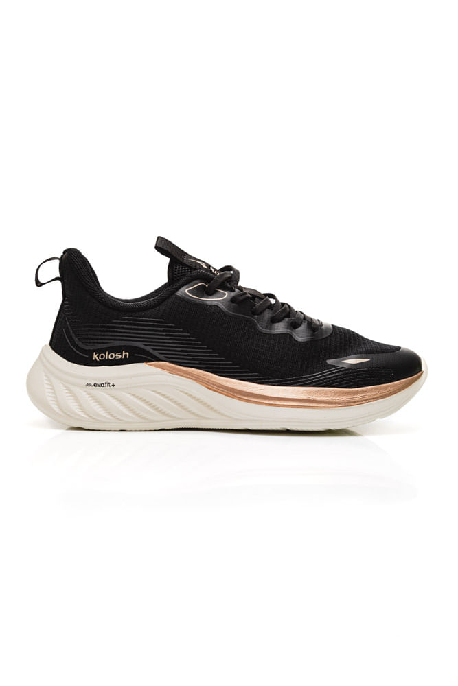 Tenis Kolosh Caminhada Feminino E0188-04 Preto