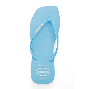 Chinelo Havaianas Slim Square Logo Pop Up Feminino Azul