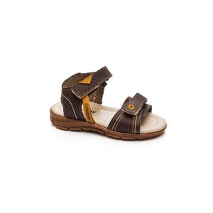 Sandália Ortobaby Rasteira Bebê Menino Velcro 30019-109 Marrom