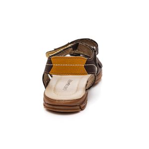 Sandália Ortobaby Rasteira Bebê Menino Velcro 30019-109 Marrom