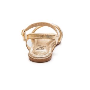 Sandália Molekinha Rasteira Infantil Menina Strass 2114.280 Ouro
