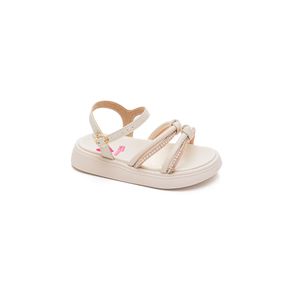 Sandália Molekinha Papete Juvenil Menina Strass 2733.103 Off-White