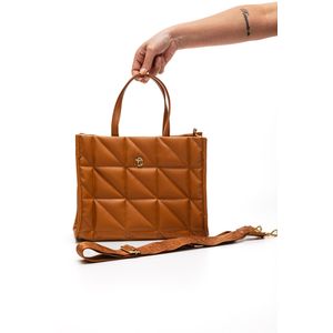Bolsa Modare Tote Pequena Feminina Costuras 70056.1 Caramelo
