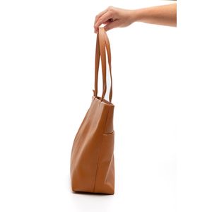 Bolsa Modare Tote Grande Feminina Entrelaçado 70016.6 Caramelo