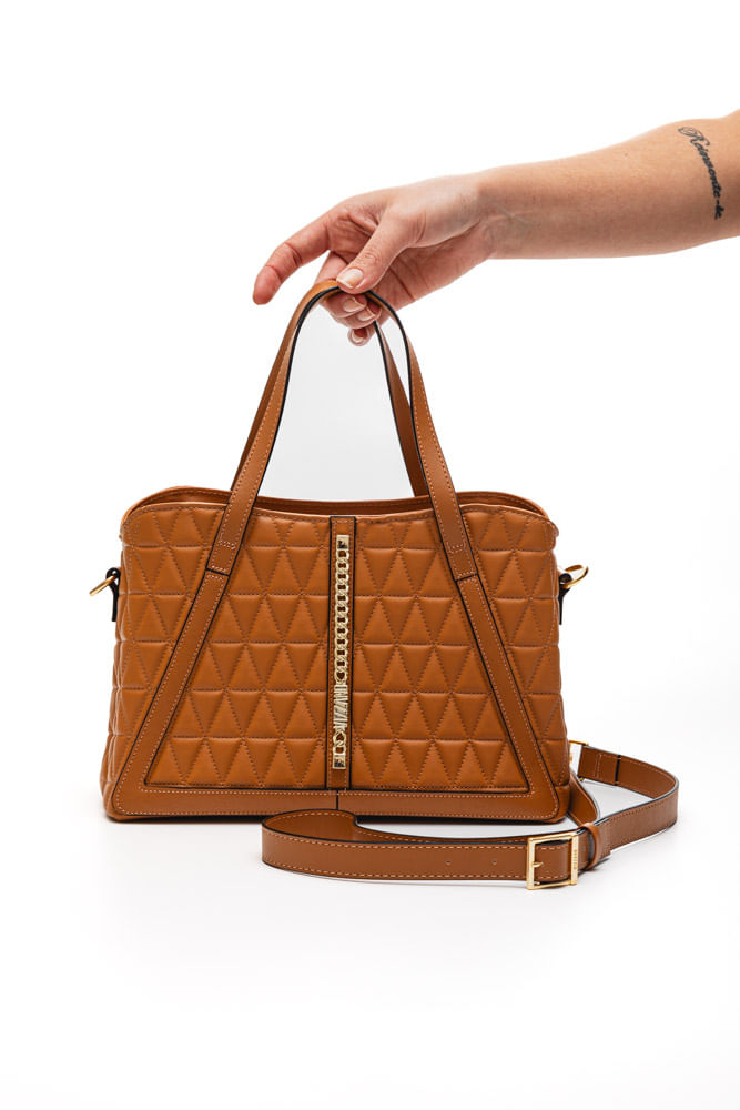 Bolsa-Vizzano-Tote-Acolchoada-Feminina-Alca-Dupla-E-Detalhe-Corrente-10070.5-Caramelo