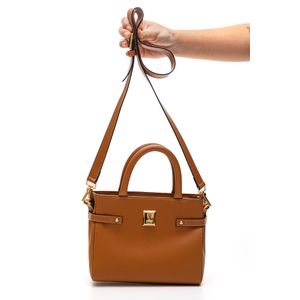 Bolsa Vizzano Tote Alça De Mão E Ombro Feminina Napa Salfiano 10063.4 Caramelo