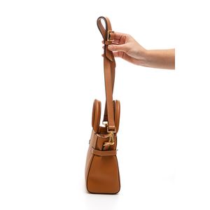 Bolsa Vizzano Tote Alça De Mão E Ombro Feminina Napa Salfiano 10063.4 Caramelo