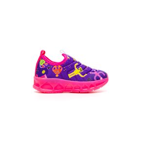 Tênis Novopé Infantil Menina Led Fantasy Pipe Com Robôzinho 30001278- Roxo