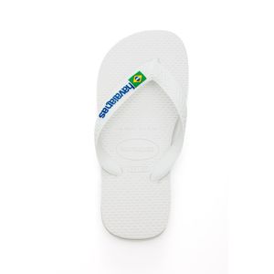 Chinelo Havaianas Brasil Logo Infantil Branco