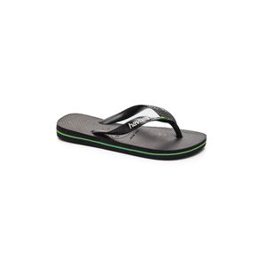 Chinelo Havaianas Brasil Logo Infantil Preto