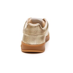 Tênis Bottero Em Couro Feminino Casual  Sneakers 364905 Ouro