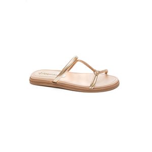 Chinelo Raquel Dias Rasteiro Feminino Strass R711714 Ouro