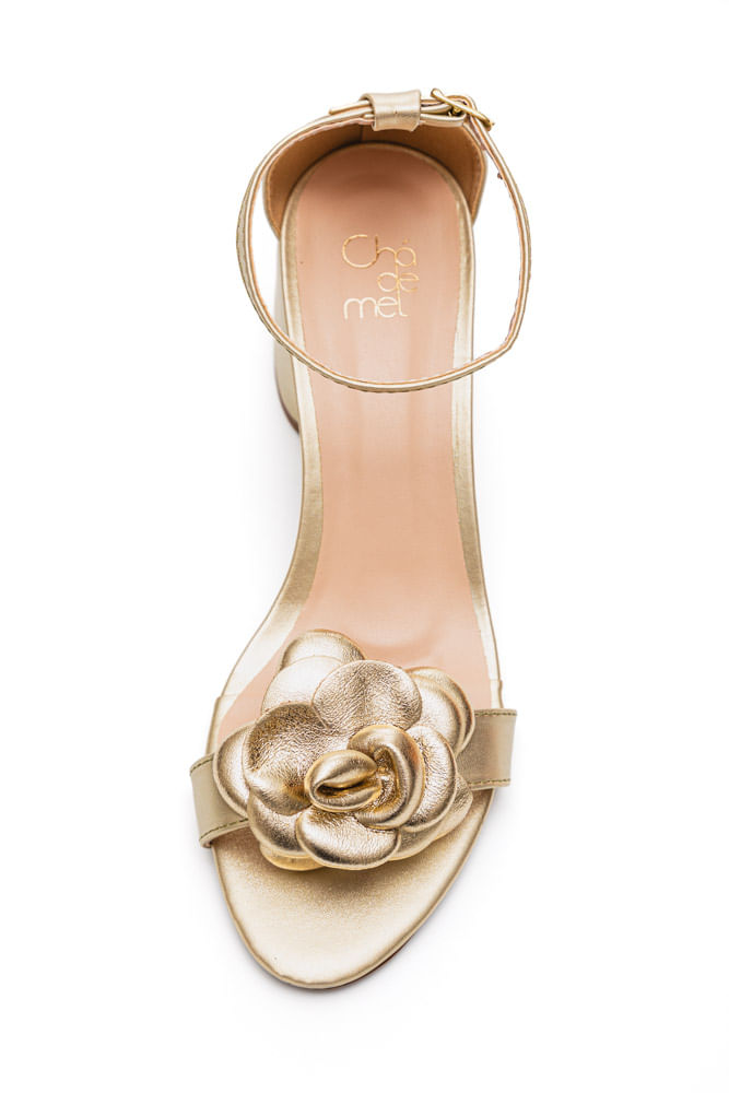 Sandalia-Cha-De-Mel-Salto-Medio-Feminina-Flor-2024-97-Ouro