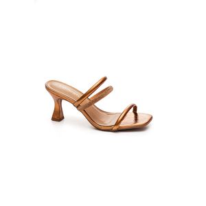 Tamanco Via Marte Salto Médio Feminino Strass 105-011-01 Cobre